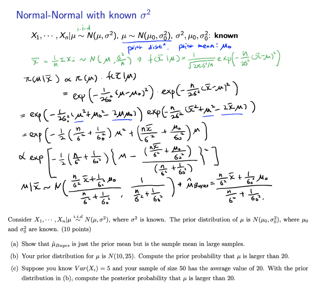 Solved Prior Distt Jacom Se T Normal Normal With Known Chegg Com