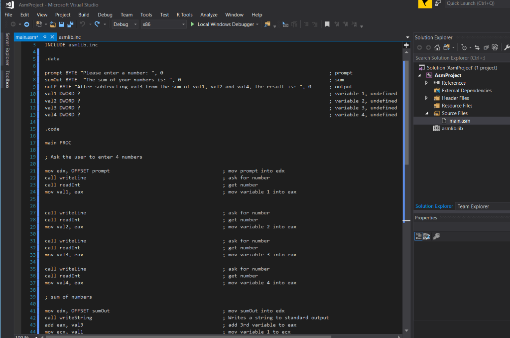 Solved From c++ to .asm Assembly code please help to convert | Chegg.com