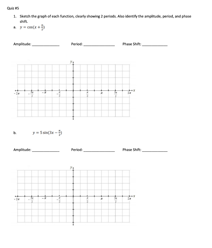 Solved Quiz #5 1. Sketch the graph of each function, clearly | Chegg.com