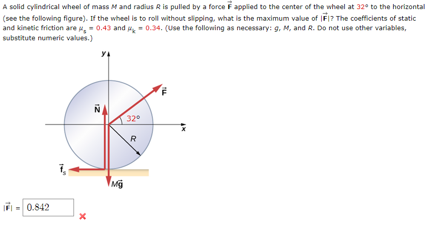 Solved A solid cylindrical wheel of mass M and radius R is | Chegg.com