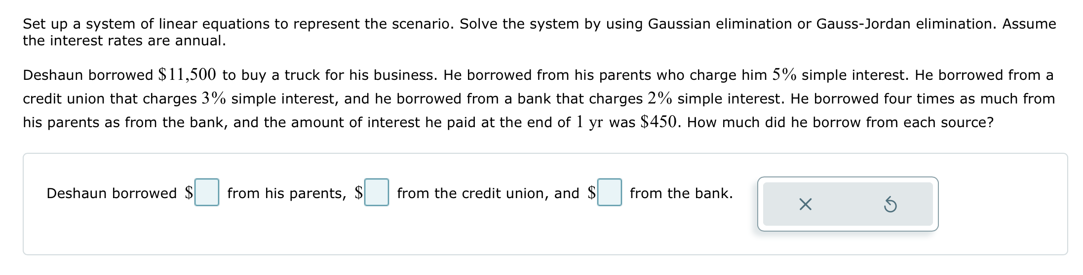 Solved Set up a system of linear equations to represent the | Chegg.com