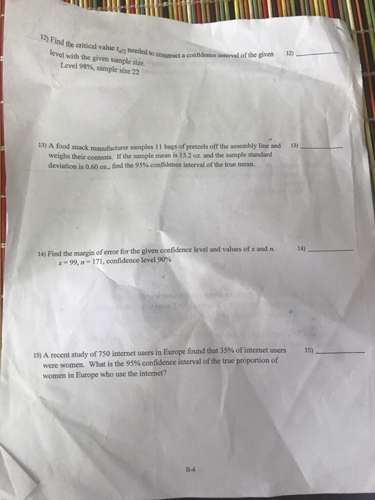 Solved Math 1410 Review Ex MULTIPLE CHOICE Choose the one | Chegg.com