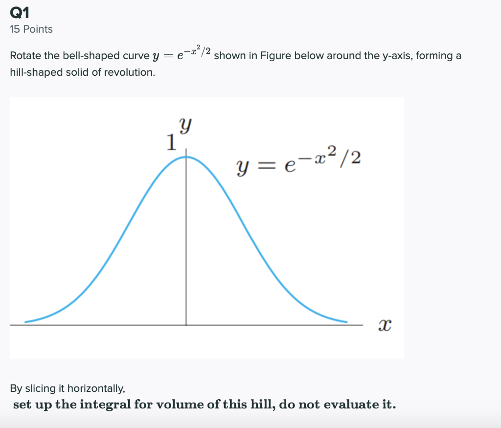 Solved Q1 15 Points ex²/2 shown in Figure below around the | Chegg.com