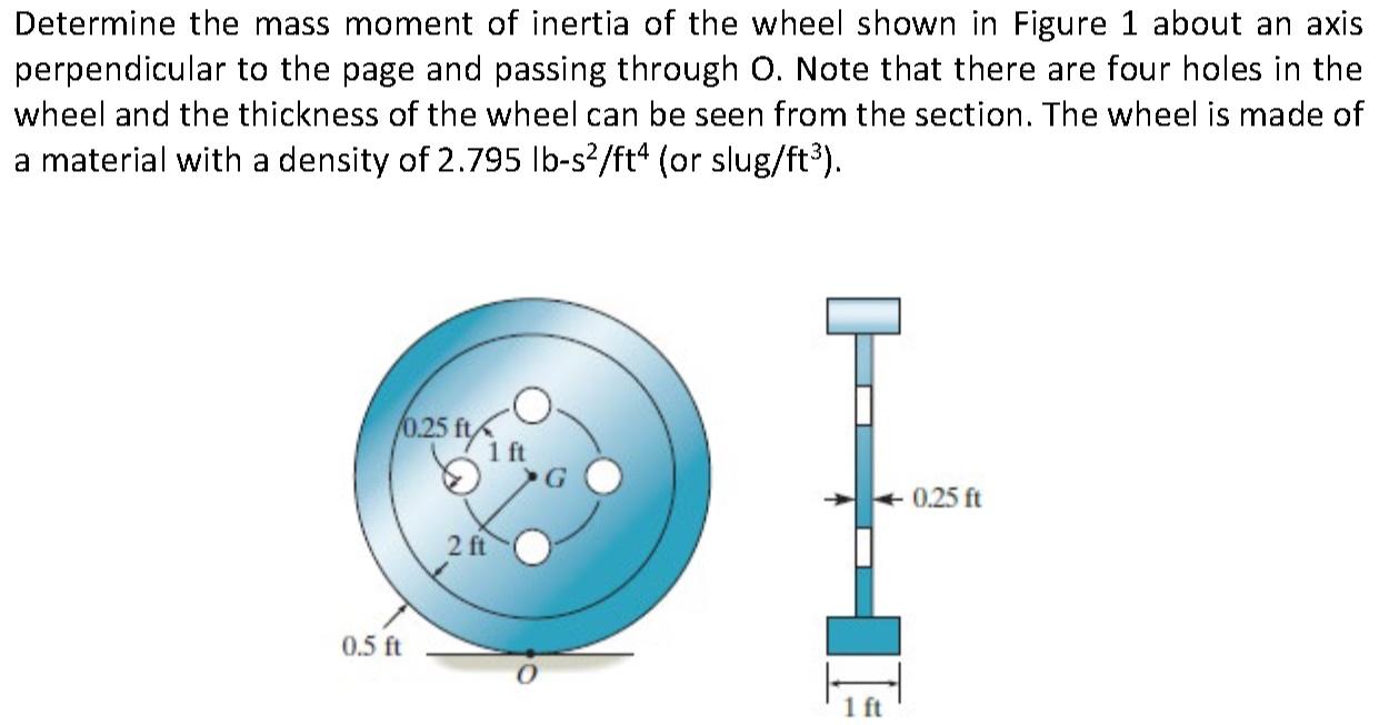 Solved Determine The Mass Moment Of Inertia Of The Wheel 