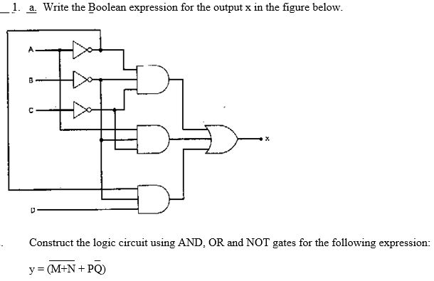 Solved  1. A. Write The Boolean Expression For The Output X 