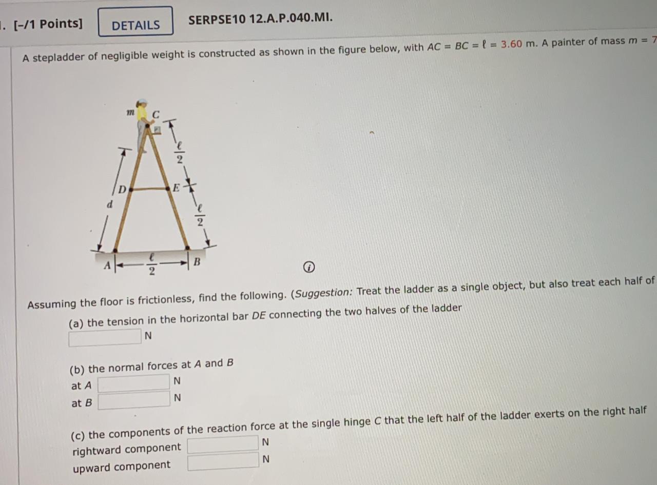 Solved 1. [-/1 Points] DETAILS SERPSE10 12.A.P.040.MI. A | Chegg.com