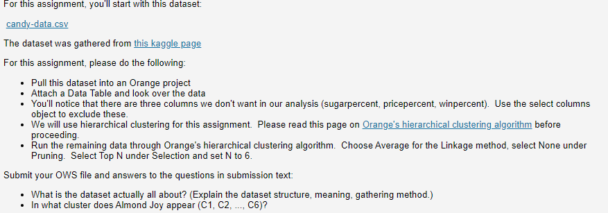 For this assignment, you'll start with this dataset: | Chegg.com