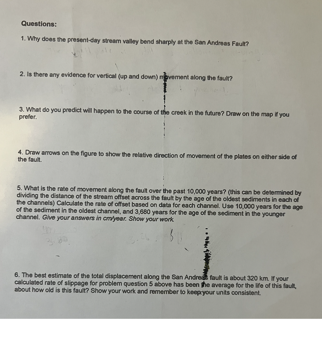Solved Part D Transform Faults Figure 10 shows a geologic