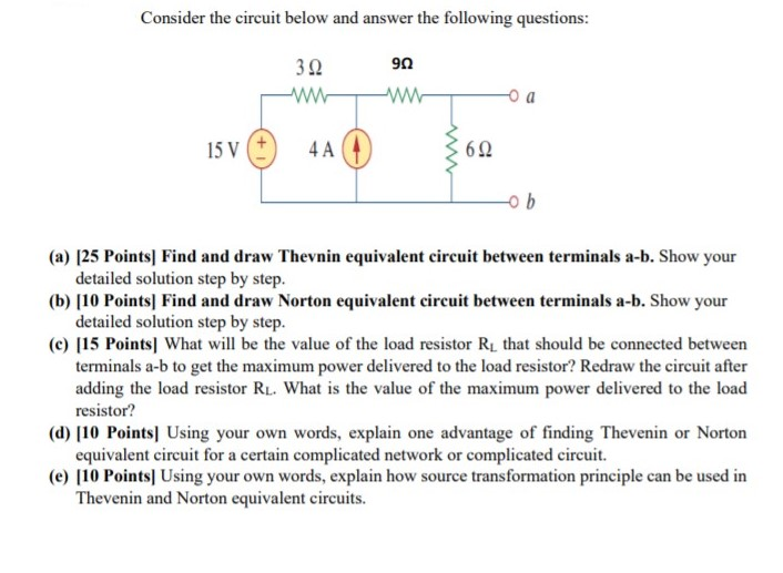 Solved Consider The Circuit Below And Answer The Following | Chegg.com