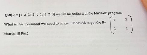 Solved What Is The Command We Need To Write In MATLAB To Get | Chegg.com