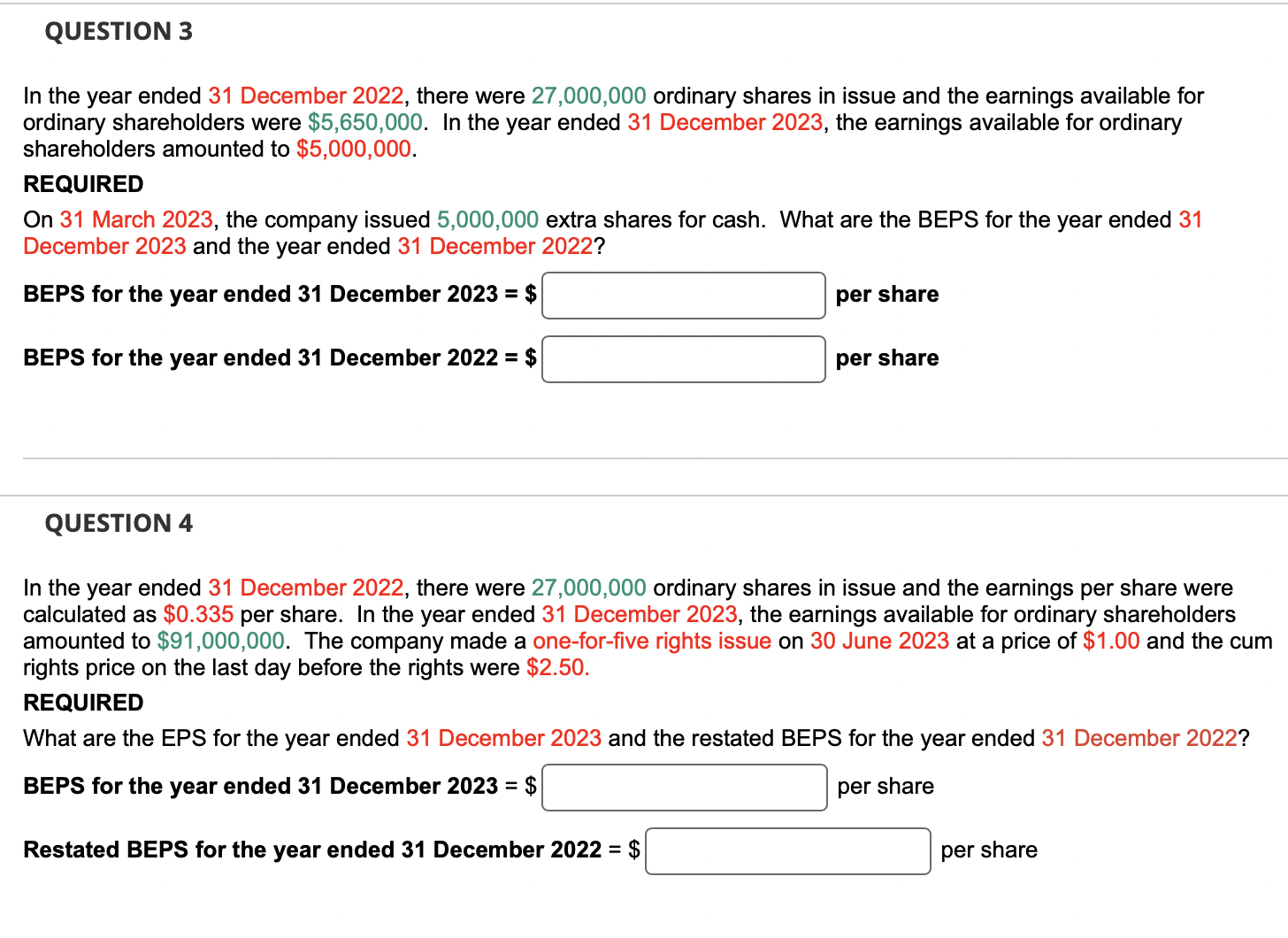 Solved In The Year Ended 31 December 2022, There Were | Chegg.com