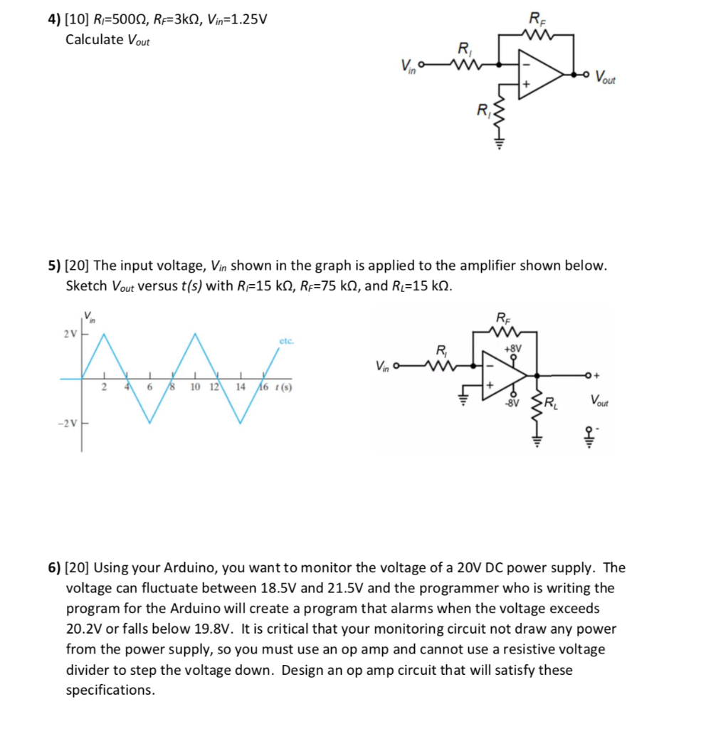 Solved Rf 1 Rf 60kn G V4 15v And V 15v A 5 C Chegg Com