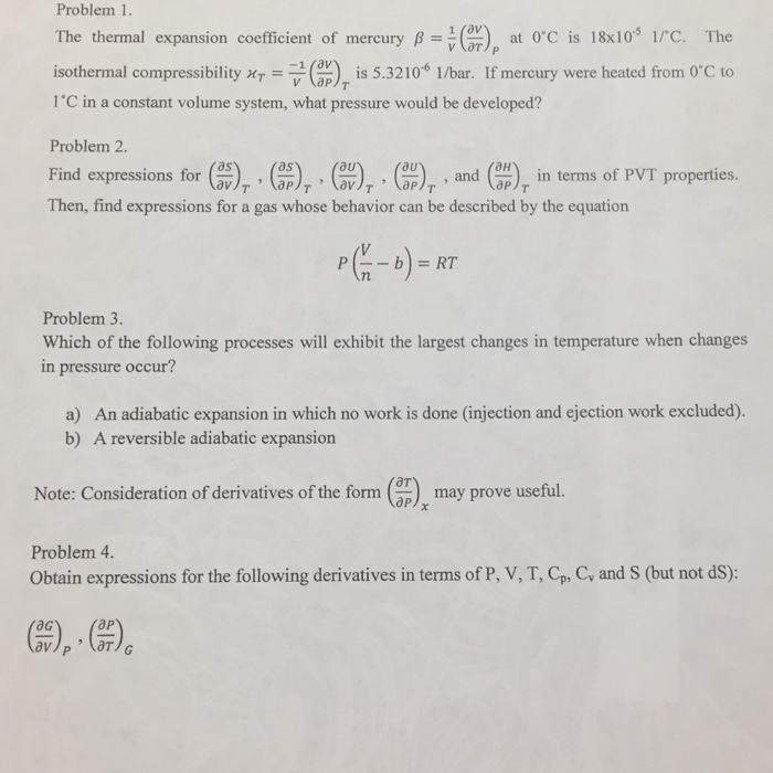 Solved Problem1 The Thermal Expansion Coefficient Of Mercury Chegg