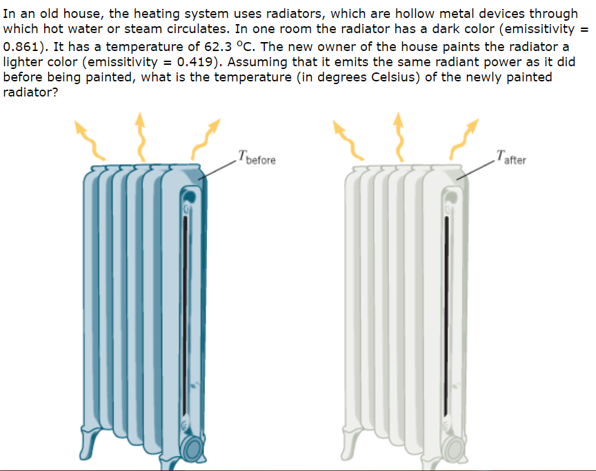 Solved u003d In an old house, the heating system uses radiators, | Chegg.com