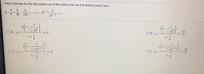 Solved Find a formula for the nth partial sum of the series | Chegg.com