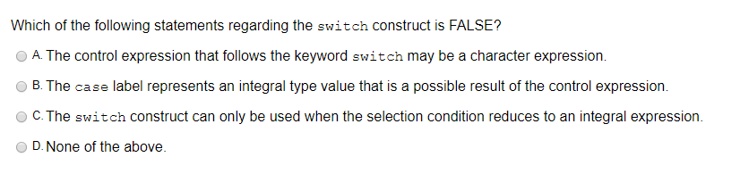 Solved Which of the following statements regarding the | Chegg.com