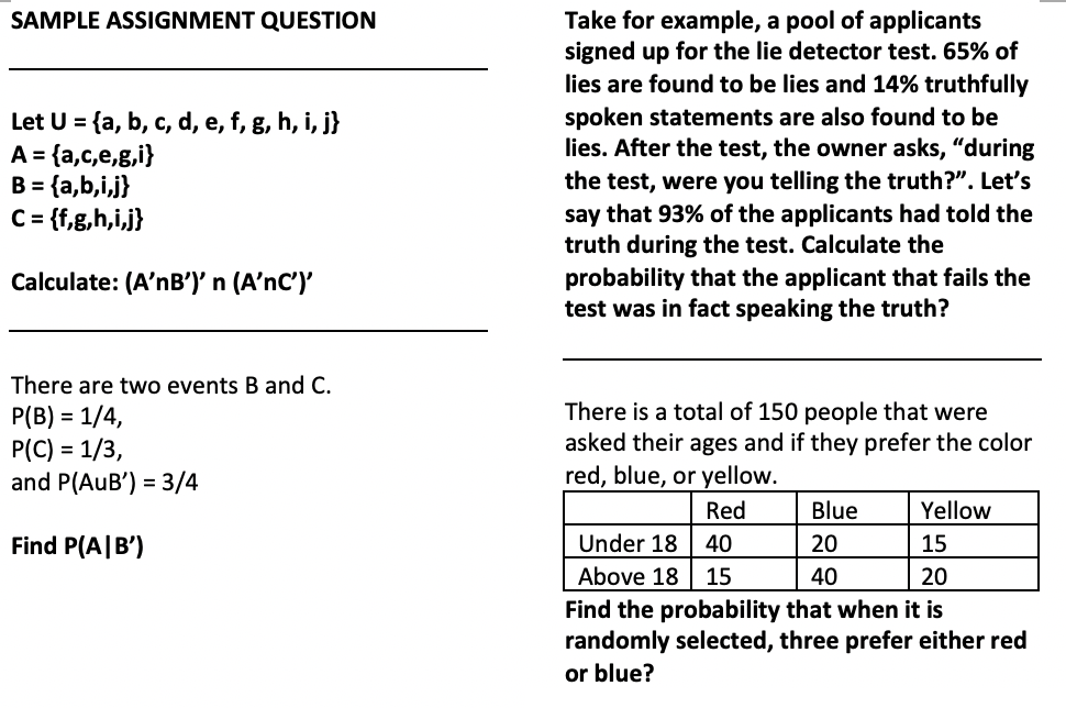 Solved Sample Assignment Question Let U A B C D E Chegg Com