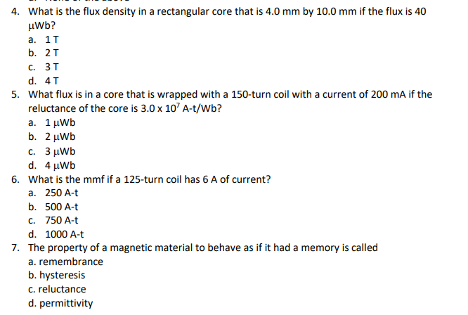 Solved 4. What is the flux density in a rectangular core | Chegg.com