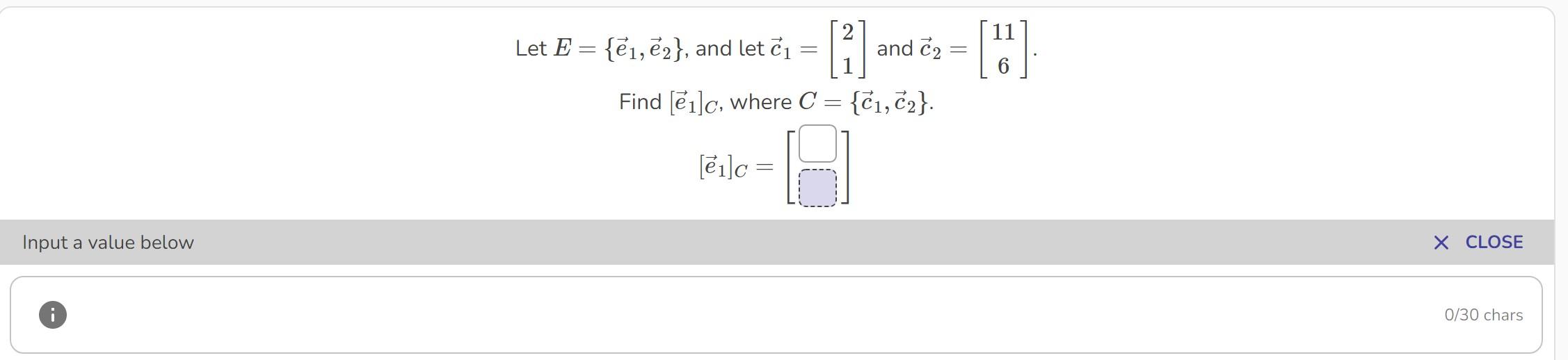 Solved Let E= {e1,e2}, and let či - - 11 and 2 - [] Find | Chegg.com