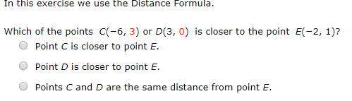 Solved In this exercise we use the Distance Formula Which of | Chegg.com