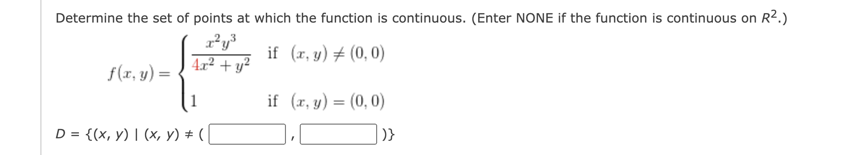 Solved Determine The Set Of Points At Which The Function Is