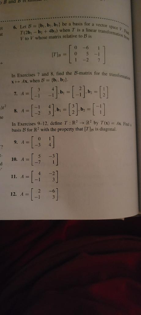 Solved 6. Let B={b1,b2,b3} Be A Basis For A Vector Space V. | Chegg.com