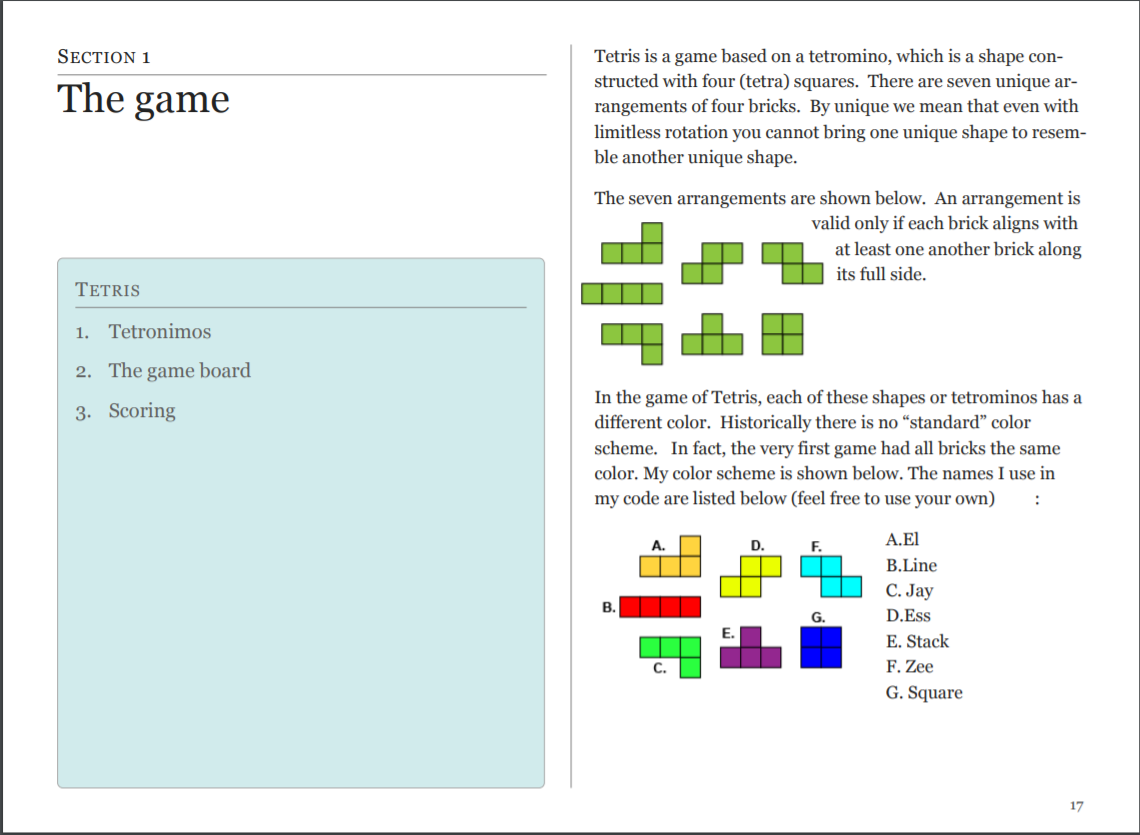 java get tetris screen