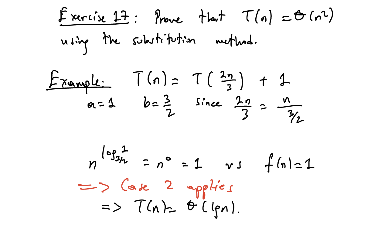 Solved Exercise 17: Prove that T(n)=θ(n2) using the | Chegg.com