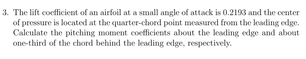 Solved 3. The lift coefficient of an airfoil at a small | Chegg.com