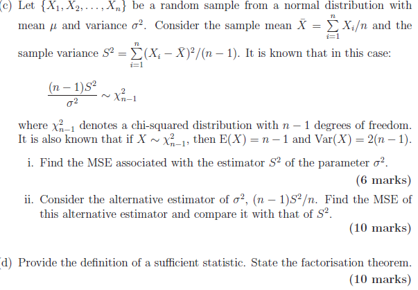 Solved C Let X1 X2 Be A Random Sample From A Chegg Com