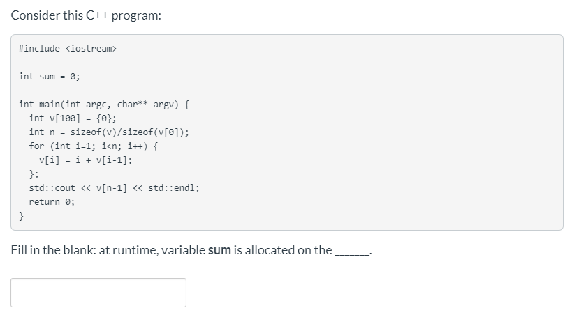 (Solved) : Consider C Program Include Int Sum Int Main Int Argc Char ...