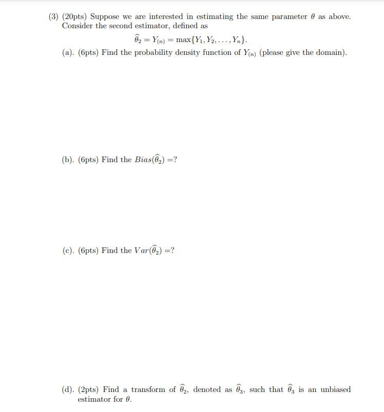 Solved Suppose Y1 Yn Are Independent Random