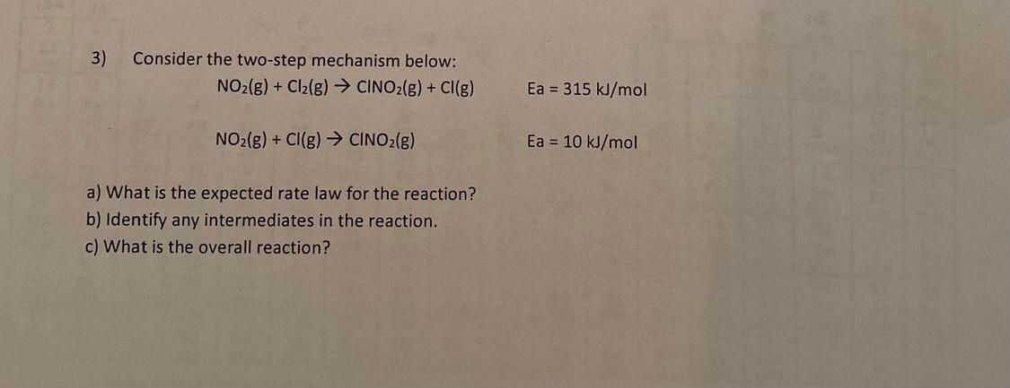 Solved 1) For The Reaction N2 + H2(g) → 2nh4 The Following 