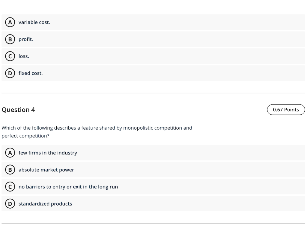 Solved Test Content Question 1 0.67 Points The model of | Chegg.com