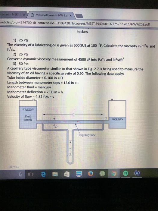 Solved The viscosity of a lubricating oil is given as 500 | Chegg.com