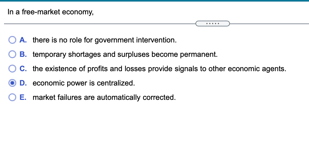 Free Market Economy A Level Definition