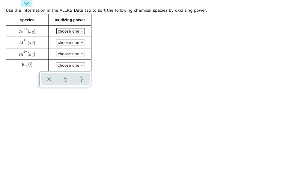 Solved Use the information in the ALEKS Data tab to sort the