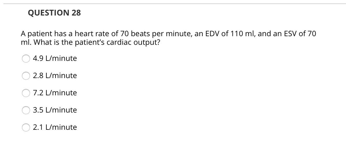 Solved A patient has a heart rate of 70 beats |