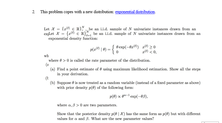 Solved This problem copes with a new distribution: | Chegg.com