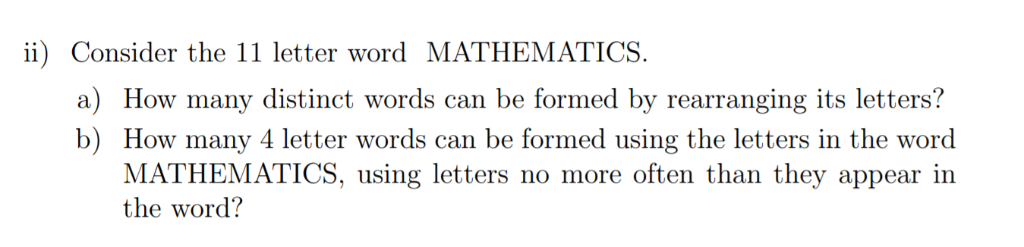 solved-ii-consider-the-11-letter-word-mathematics-a-how-chegg