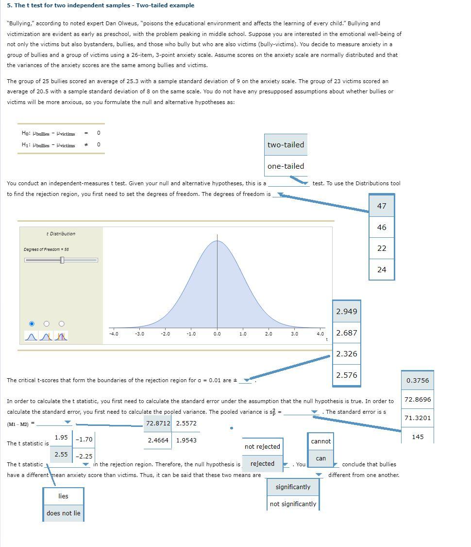 Solved 5. The T Test For Two Independent Samples - | Chegg.com