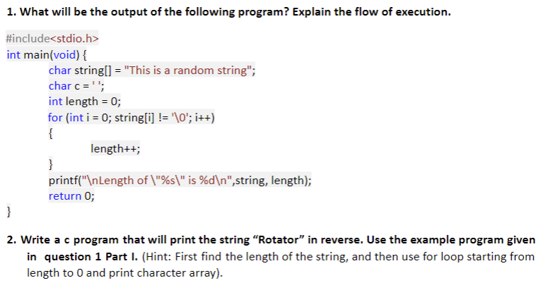 Solved 1- Use the following string
