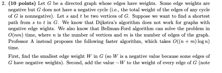 2. (10 points) Let G be a directed graph whose edges | Chegg.com