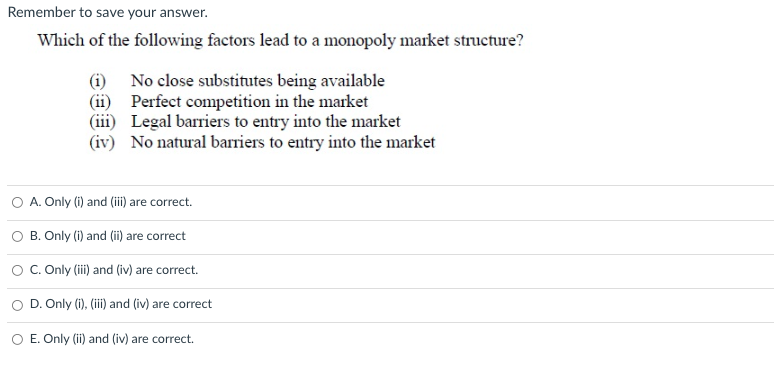 Solved Remember to save your answer. Which of the following | Chegg.com