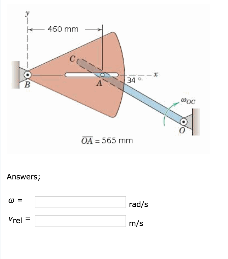 Solved Bar Oc Rotates With A Clockwise Angular Velocity W Chegg Com