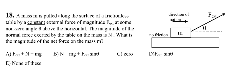 Solved Fayt direction of motion 18. A mass m is pulled along | Chegg.com