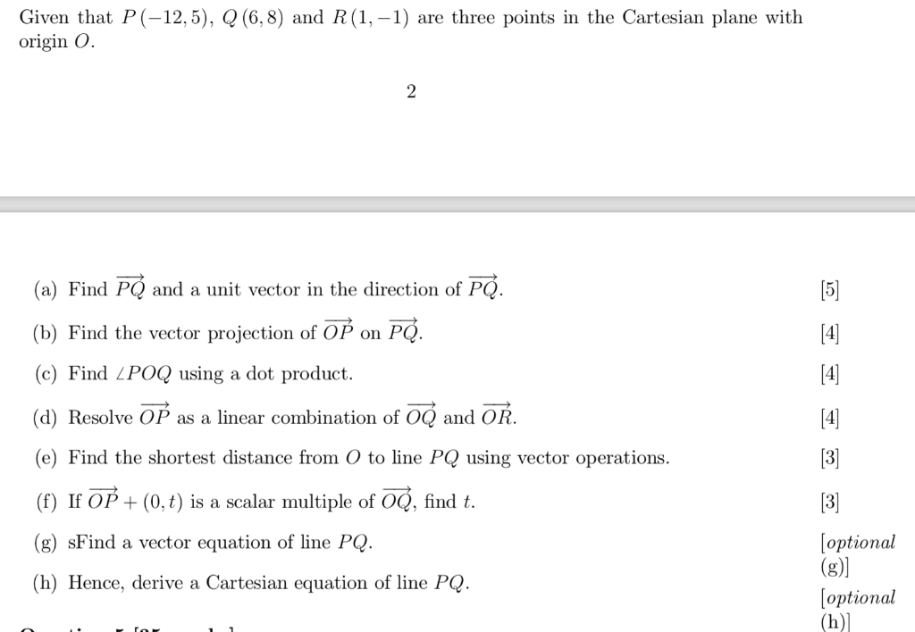Solved Given that P(-12,5), Q (6,8) and R(1,-1) are three | Chegg.com