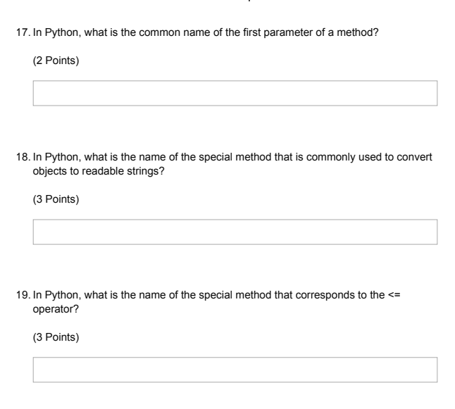 Solved 17. In Python, what is the common name of the first | Chegg.com