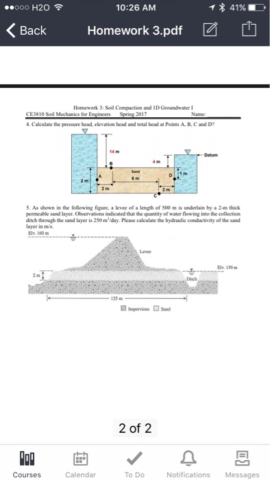 Solved Calculate the pressure head, elevation head and total | Chegg.com