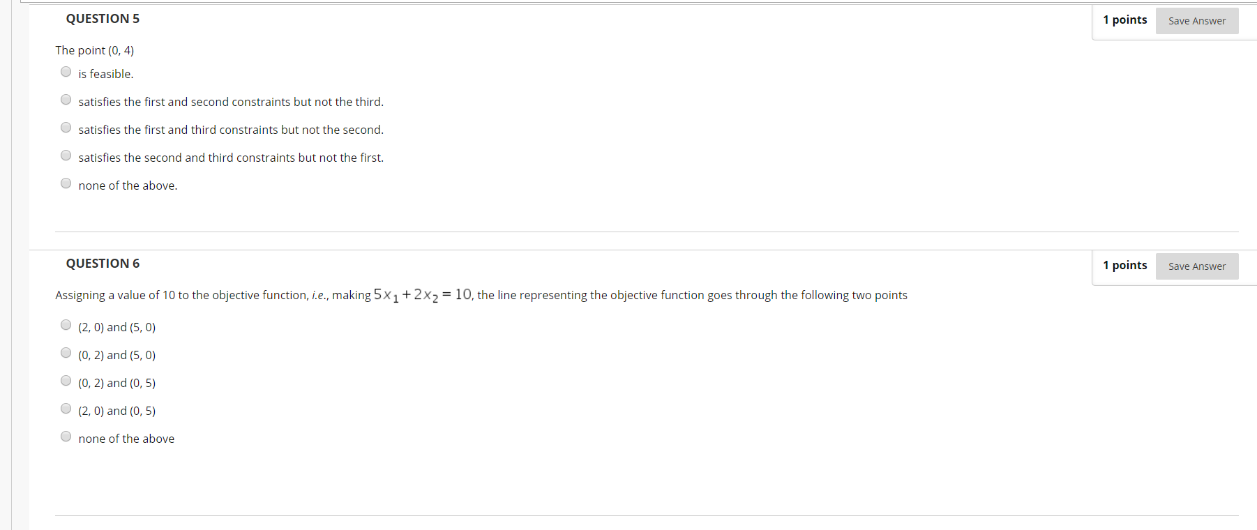 Solved QUESTION 1 1 Points Saved The Line Representing The | Chegg.com